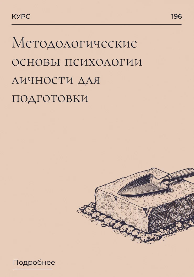 Методологические основы психологии личности для подготовки